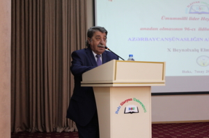 Əqli Mülkiyyət Agentliyinin İdarə Heyətinin sədri Ümummilli Lider Heydər Əliyevin anadan olmasının 96-cı ildönümünə həsr olunmuş “Azərbaycanşünaslığın aktual problemləri” elmi konfransında iştirak edib