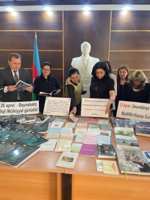 Respublika Elmi-Texniki Kitabxanasının Gəncə filialında “Əqli mülkiyyət aylığı” çərçivəsində kitab sərgisi keçirilmişdir